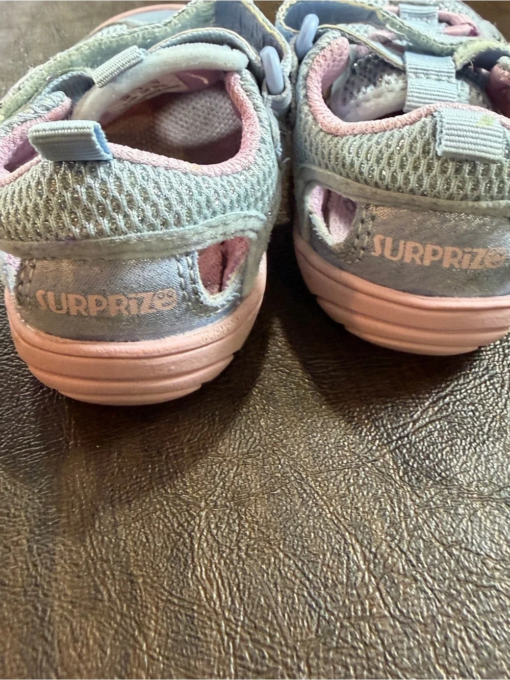 Surprize by Stride Rite Toddler Kids Blue and Pink Athletic Sandals Shoes Sz 3M